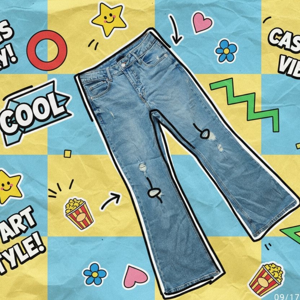 NOBO Blue Flare & Wide Leg Jeans